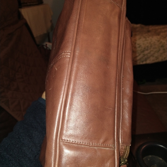 SAS Brown Leather shoulder purse - Picture 8 of 9